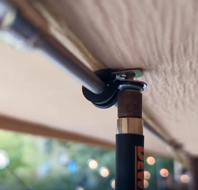 Patio misting system installation for a backyard or patio